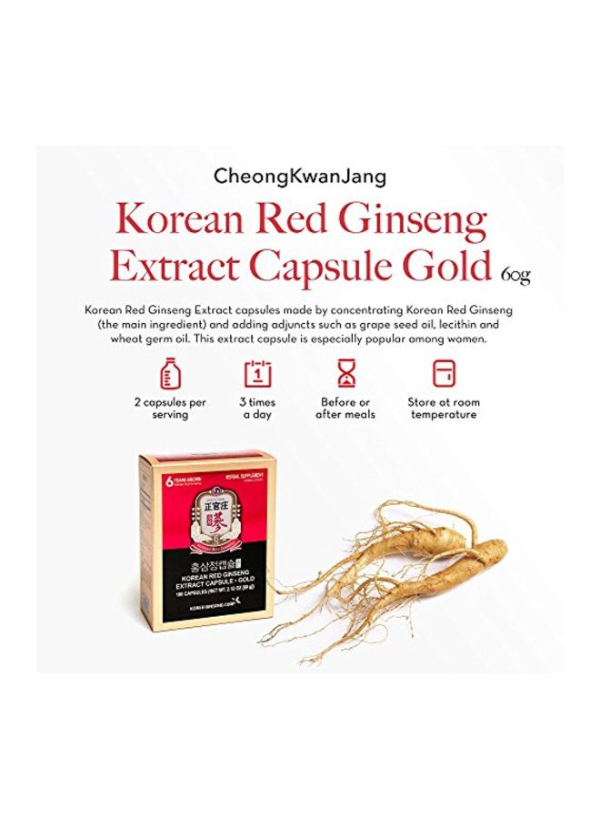 Korean Red Ginseng Extract - 100 Capsules
