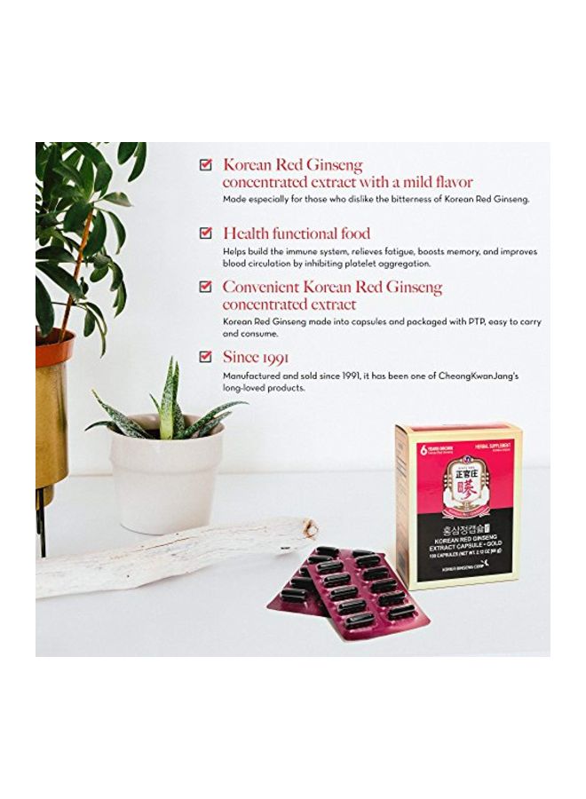 Korean Red Ginseng Extract - 100 Capsules