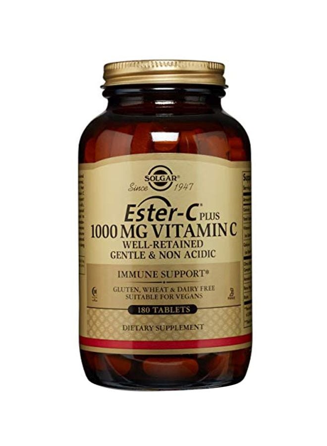 Solgar Pack Of 2 Ester C Plus 1000 mg Vitamin Dietary Supplement - 180 Tablets - Image 1