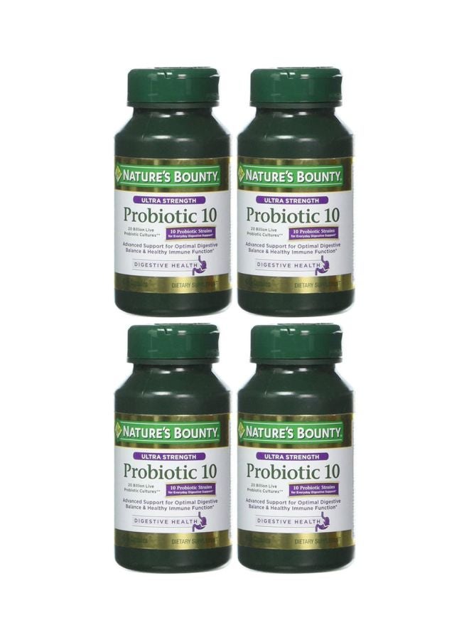 NATURE'S BOUNTY Pack Of 4 Ultra Probiotic 10 Dietary Supplement - 60 Capsules 
