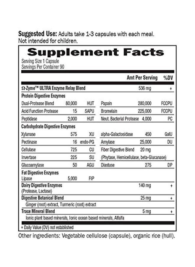 Garden of Life - Ultimate Digestive Enzyme Blend Whole Food Dietary Supplement - 90 Vegetarian Capsules - Image 1