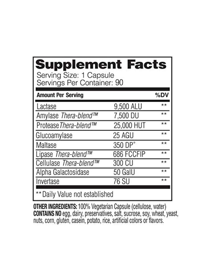 ENZYMEDICA - Lacto Dairy Digestion Formula Dietary Supplement - 90 Capsules - Image 1