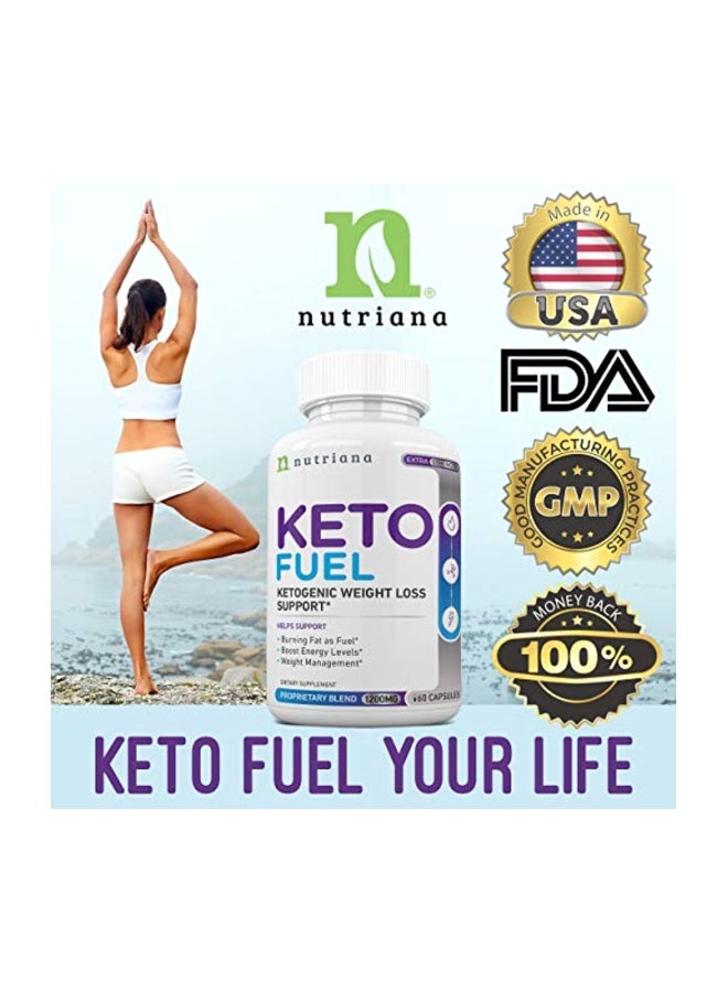 Nutriana Keto Fuel Ketogenic Weight Loss Supplement 1200mg - 60 Capsules - Image 5