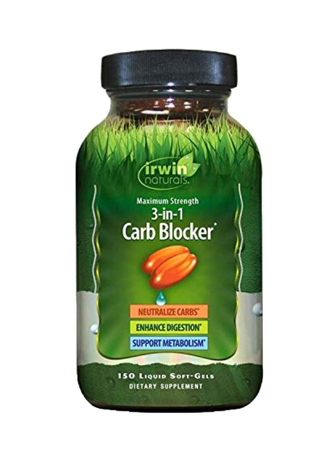 Irwin Naturals Maximum Strength 3-In-1 Carb Blocker - 150 Liquid Softgels  - Image 1