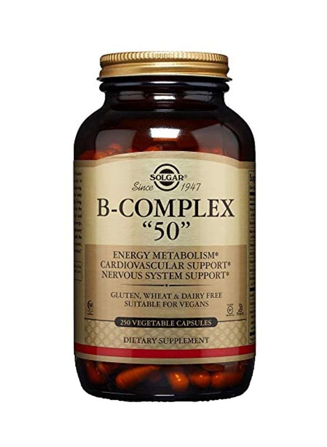 Solgar B-Complex "50" Dietary Supplement - 250 Vegetable Capsules - Image 1