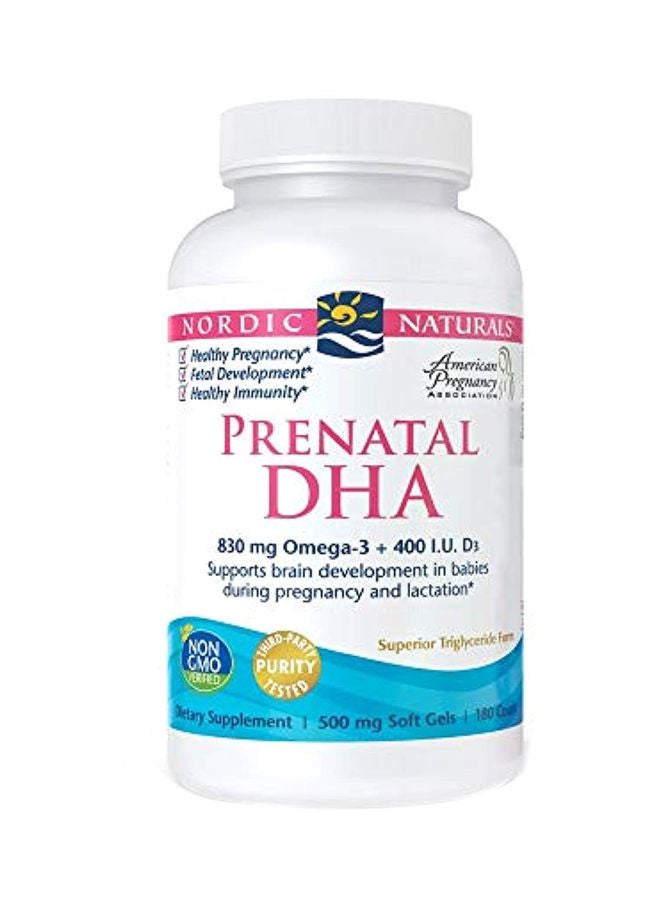 NORDIC NATURALS Pack Of 2 Prenatal DHA Dietary Supplement 500 Mg - 180 Softgels - Image 1