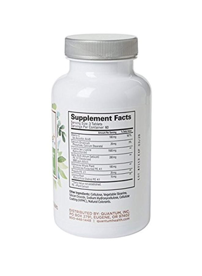 Quantum - Pack Of 4 Super Lysine Immune Support Dietary Supplement - 180 Tablets - Image 1