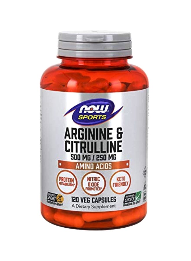 now SPORTS - Arginine And Citrulline Amino Acid - 120 Veg Capsules - Image 1