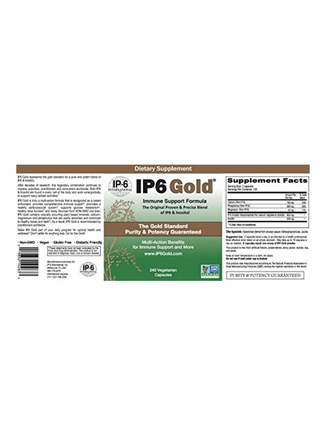 IP6 Gold Pack Of 2 Immune Support Formula - 240 Vegetarian Capsules - Image 2