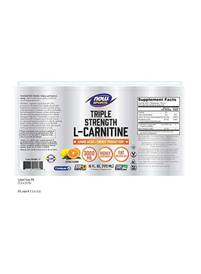 now SPORTS - Now Sports, L-Carnitine, Triple Strength 3000mg 16 Fl. Oz. - Image 1