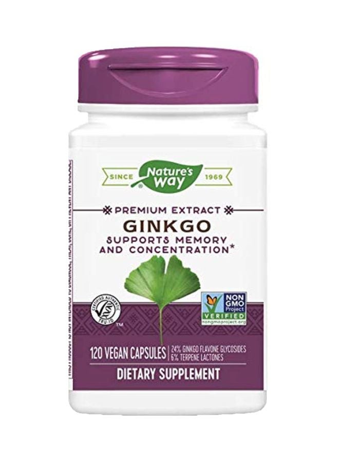 ناتشرز واي مكمل غذائي ممتاز بخلاصة نبات الجنكة - 120 كبسولة نباتية - Image 1