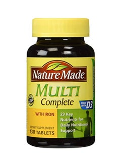 Nature Made Pack Of 3 Multi Complete With Iron Dietary Supplement - 130 Tablets  - Image 1
