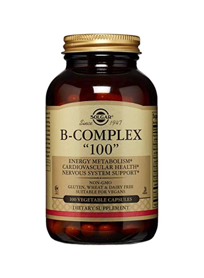 Solgar B-Complex "100" Dietary Supplement - 100 Vegetarian Capsules - Image 1