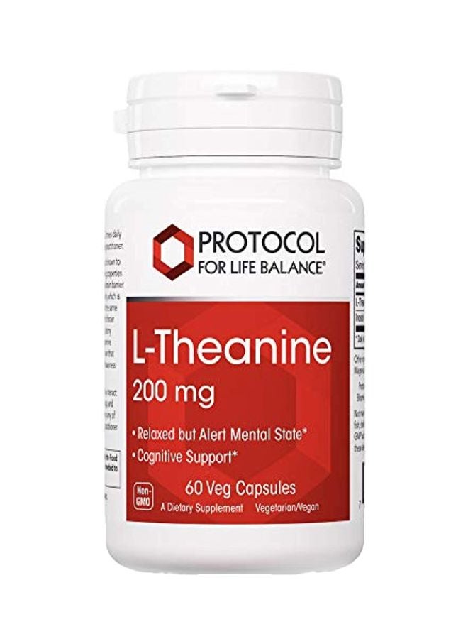 Protocol For Life Balance L-Theanine Dietary Supplement 200 mg - 60 Vegetable Capsules - Image 1