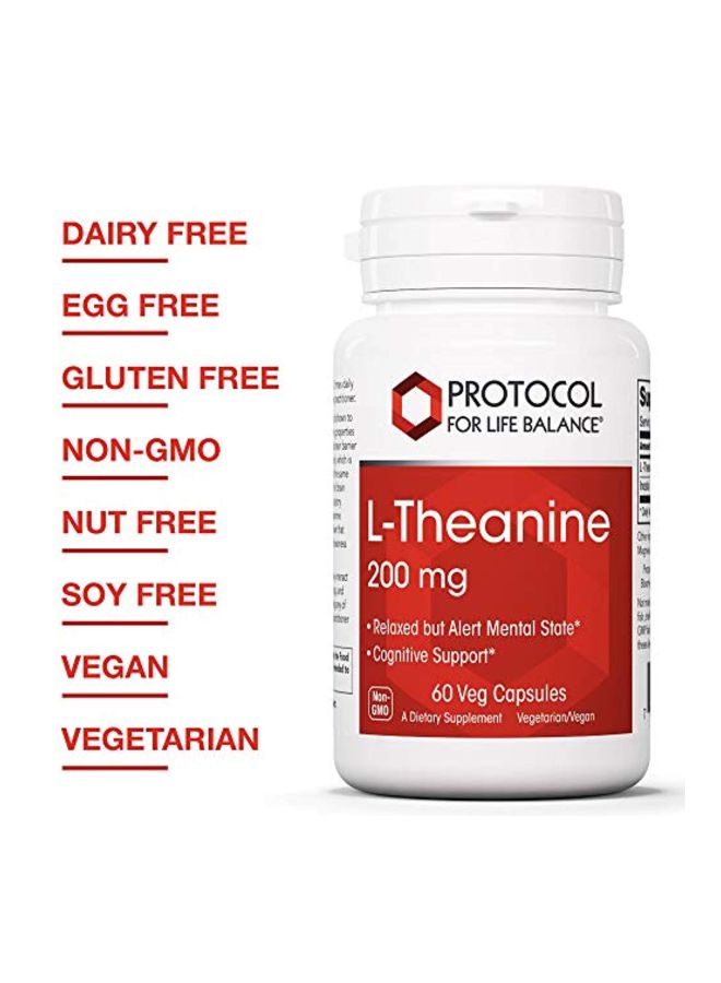Protocol For Life Balance L-Theanine Dietary Supplement 200 mg - 60 Vegetable Capsules - Image 5