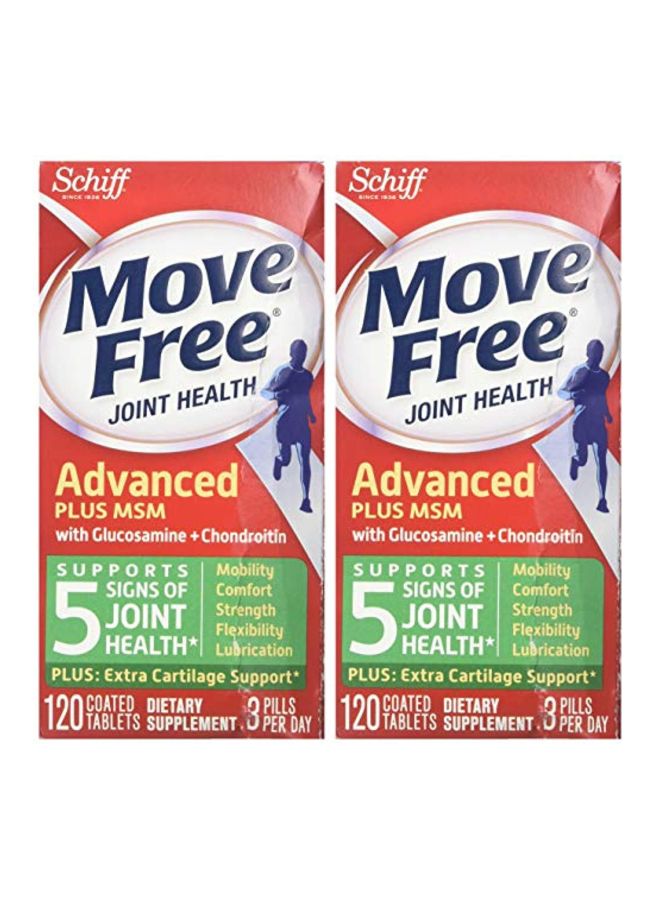Move Free - Pack Of 2 Advanced Plus MSM Dietary Supplement - 120 Coated Tablets - Image 1
