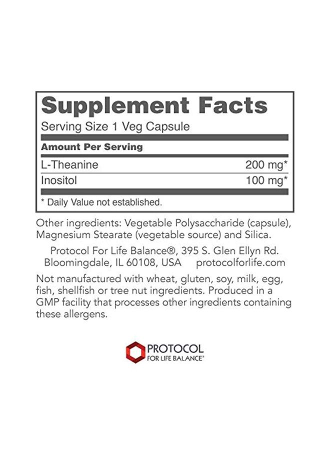 Protocol For Life Balance L-Theanine Dietary Supplement 200 mg - 60 Vegetable Capsules - Image 2