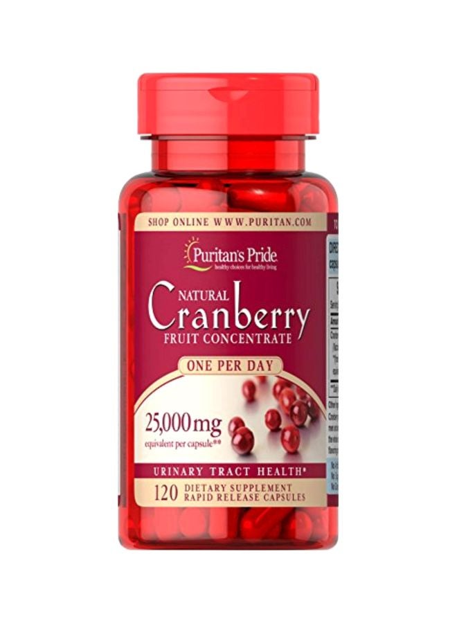 Puritan's Pride - Natural Cranberry Fruit Concentrate Dietary Supplement - 120 Capsules - Image 1