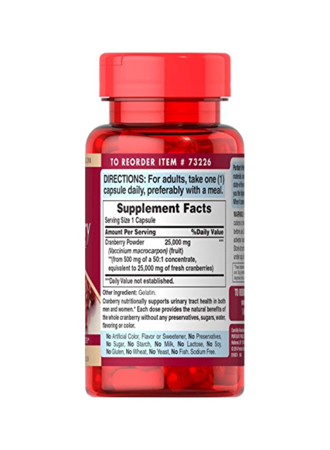 Puritan's Pride - Natural Cranberry Fruit Concentrate Dietary Supplement - 120 Capsules - Image 1