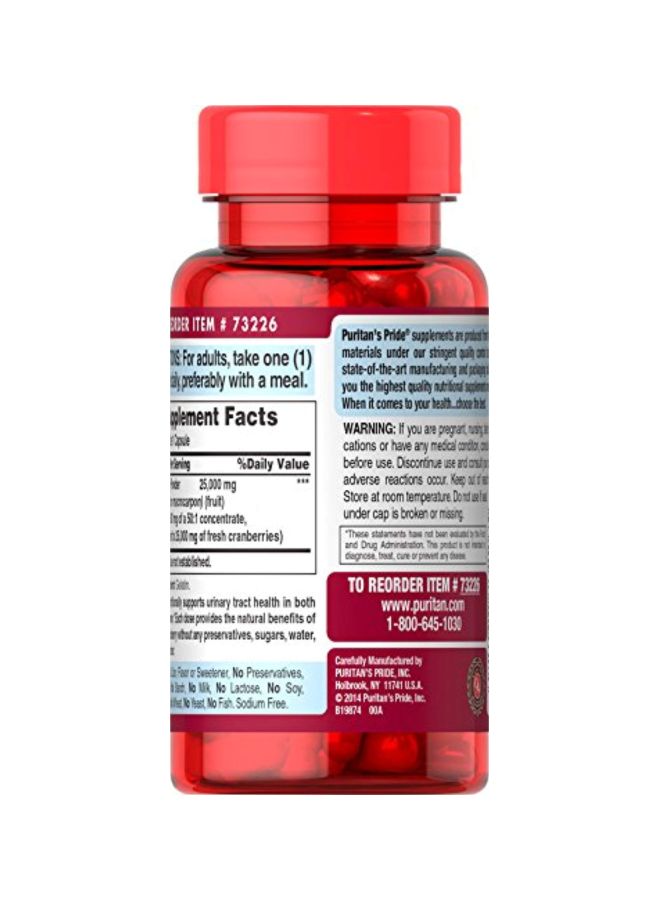 Puritan's Pride - Natural Cranberry Fruit Concentrate Dietary Supplement - 120 Capsules - Image 1