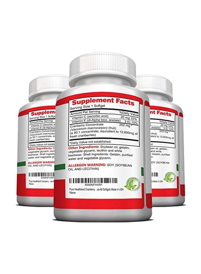 Pack Of 3 Cranberry Concentrate Supplement - 60 Softgels