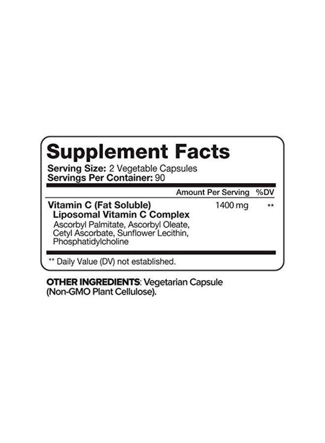 Nutrivein - Liposomal Vitamin C Dietary Supplement - 180 capsules - Image 1