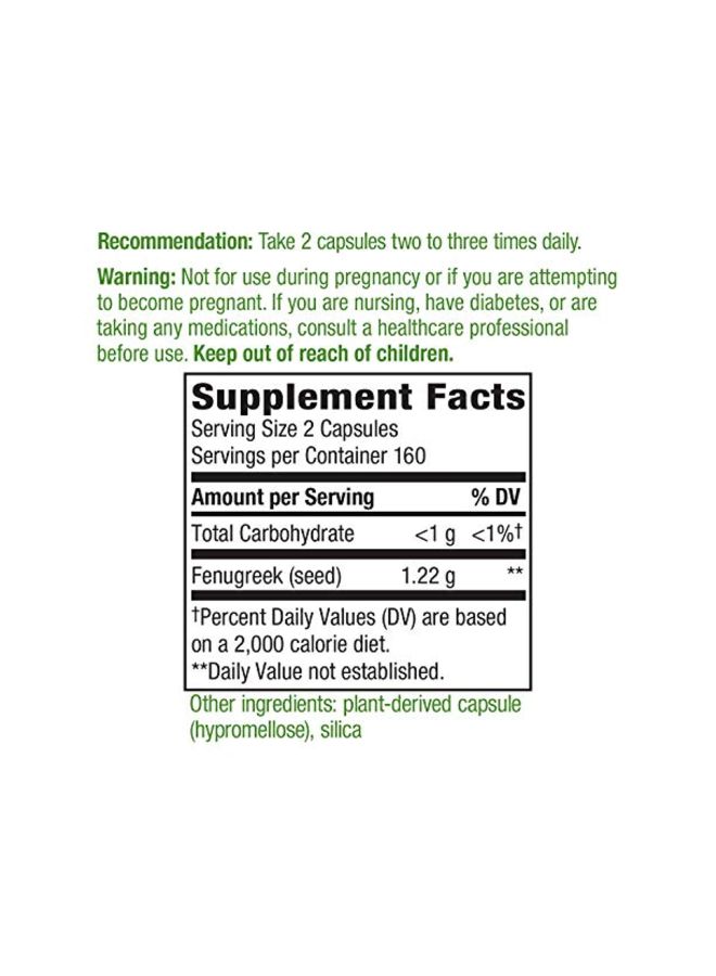 Nature's Way Fenugreek Seed Dietary Supplement - 320 Capsules - Image 5