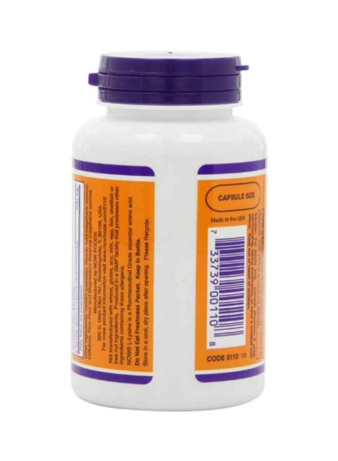 Now Foods - Pack Of 3 L-Lysine Dietary Supplement 500mg - 100 Capsules - Image 1