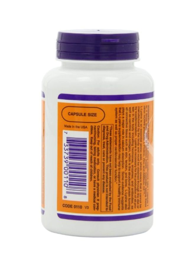 Now Foods - Pack Of 3 L-Lysine Dietary Supplement 500mg - 100 Capsules - Image 1
