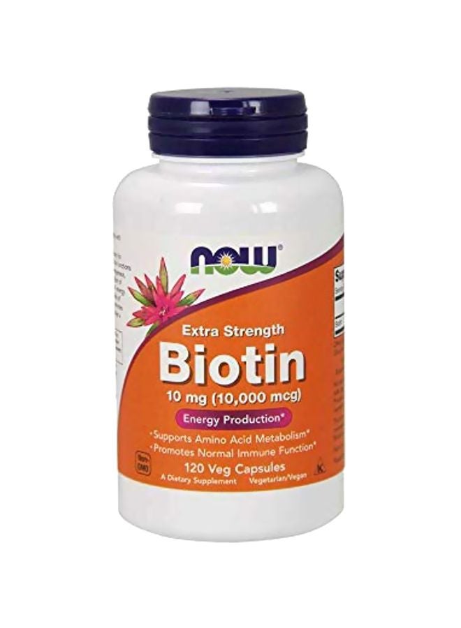 Now Foods Extra Strength Biotin Energy Production - 120 Capsules - Image 1
