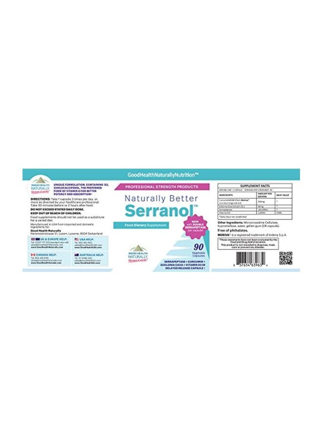 GOOD HEALTH NATURALLY BECAUSE IT WORKS! - Serranol Dietary Supplement - 90 Vegetable Capsules - Image 1