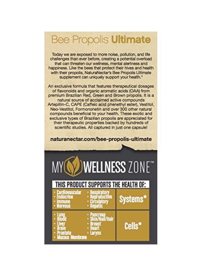 Bee Propolis Ultimate Dietary Supplement - 60 Vegetable Capsules - v1575376393/N32473804A_4