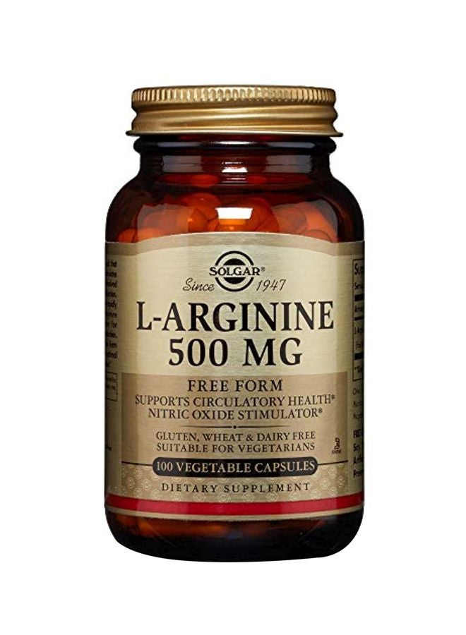 سولجر مكمل غذائي إل-أرجينين بتركيز 500 مليجرام - 100 كبسولة نباتية - Image 1