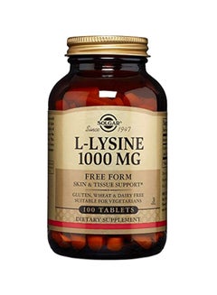 L-Lysine 1000 MG Dietary Supplement - 100 Tablets