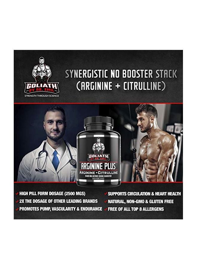 DR EMIL NUTRITION Arginine Plus 2500mg Nitric Oxide Booster - 90 Tablets - Image 3