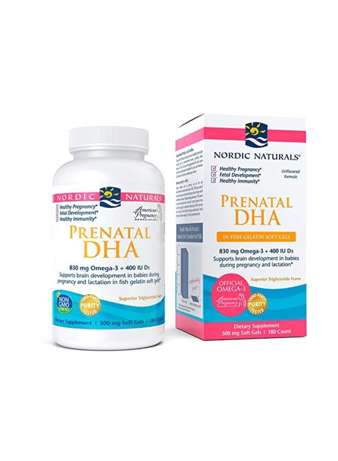 NORDIC NATURALS Prenatal DHA Omega 3 400 IU Dietary Supplement 500 mg - 180 Soft Gels - Image 4