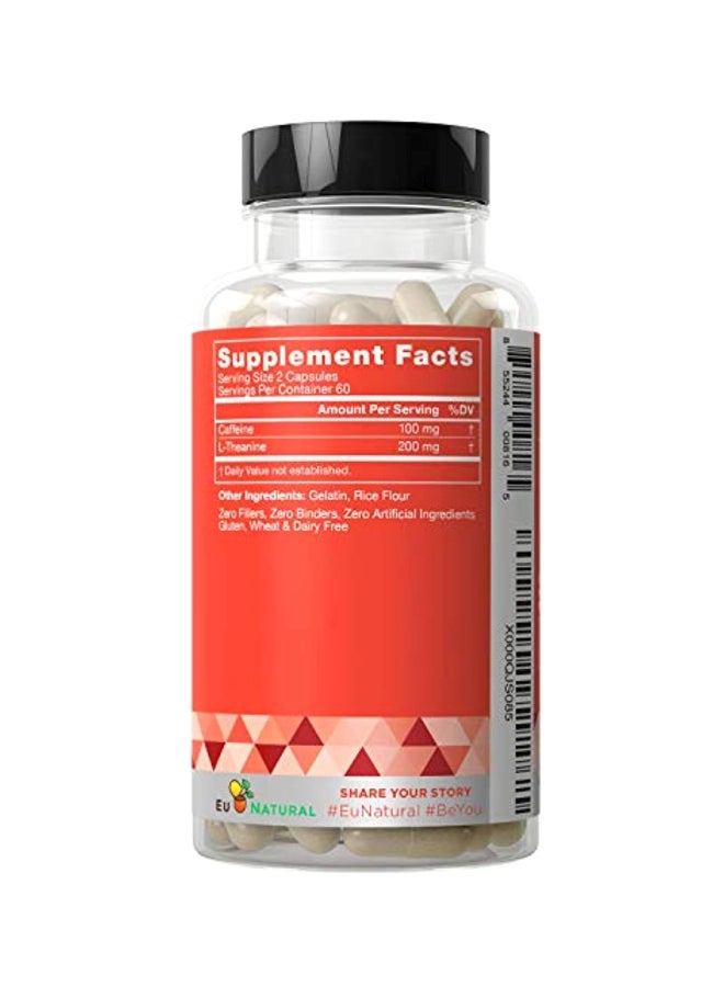 Eu Natural Elite Caffeine With L-Theanine Energy And Focus - 120 Soft Capsules  - Image 3
