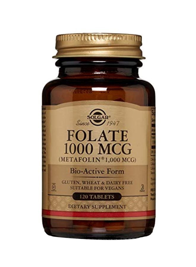 Solgar Folate Dietary Supplement 1000mcg - 120 Tablets - Image 1