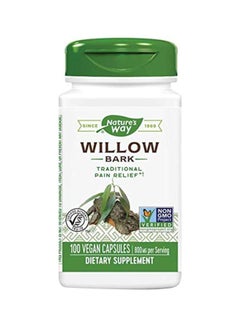 Nature's Way Pack Of 2 Willow Bark Pain Relief Dietary Supplement 800mg 100 Capsules 