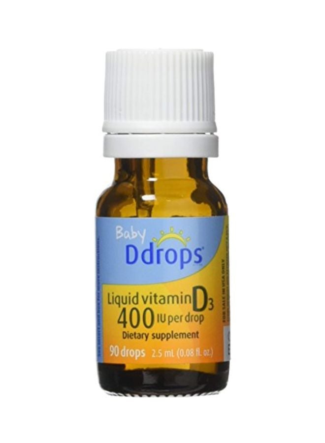 Ddrops 3-Piece Liquid Vitamin D3 400 IU Dietary Supplement - 90 Drops - Image 1
