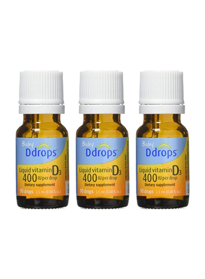 Ddrops 3-Piece Liquid Vitamin D3 400 IU Dietary Supplement - 90 Drops - Image 4