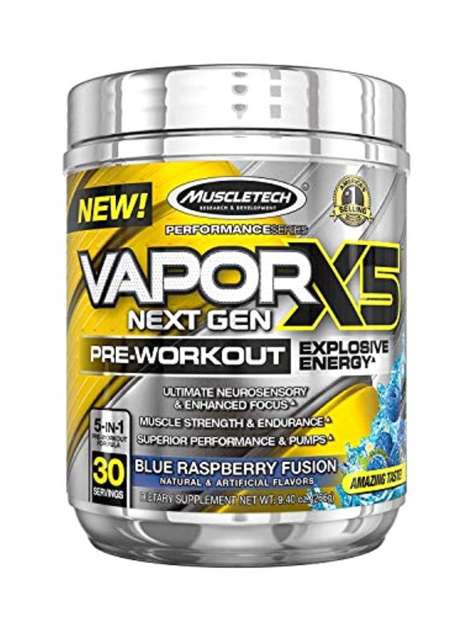 MuscleTech VaporX5 Next Gen Pre-Workout - Blue Raspberry Fusion - 30 Servings - Image 1