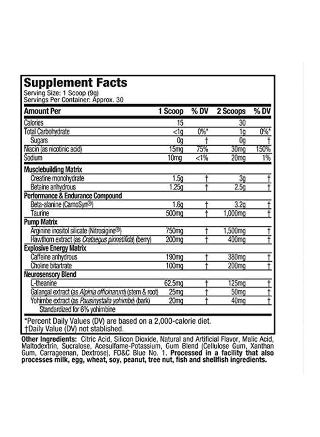 MuscleTech VaporX5 Next Gen Pre-Workout - Blue Raspberry Fusion - 30 Servings - Image 4