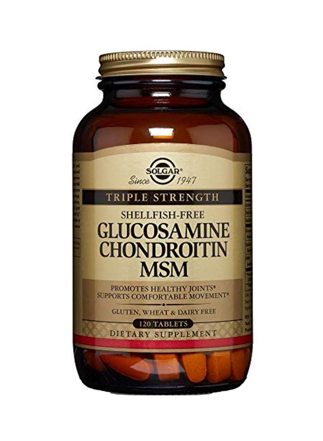Solgar Triple Strength Glucosamine Chondroitin MSM Dietary Supplement - 120 Tablets - Image 1