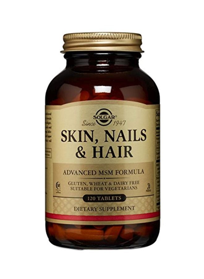 Solgar Pack Of 2 Skin, Nails and Hair, Advanced MSM Formula Dietary Supplement - 120 Tablets - Image 1
