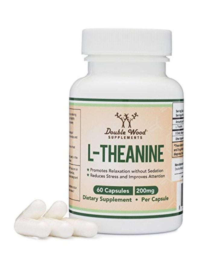 Double Wood Supplements L-Theanine 200mg - 60 Capsules - Image 2