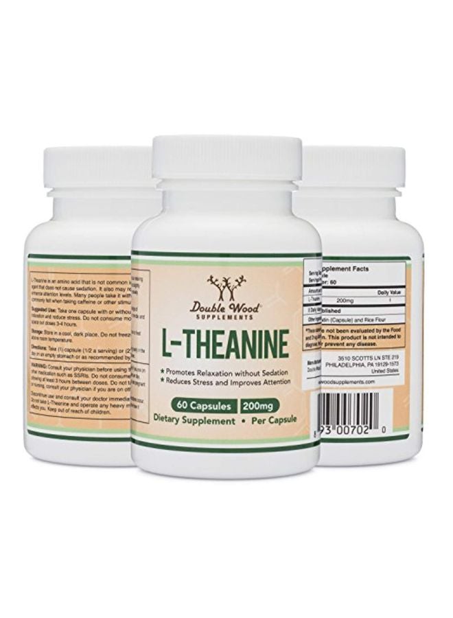Double Wood Supplements L-Theanine 200mg - 60 Capsules - Image 5