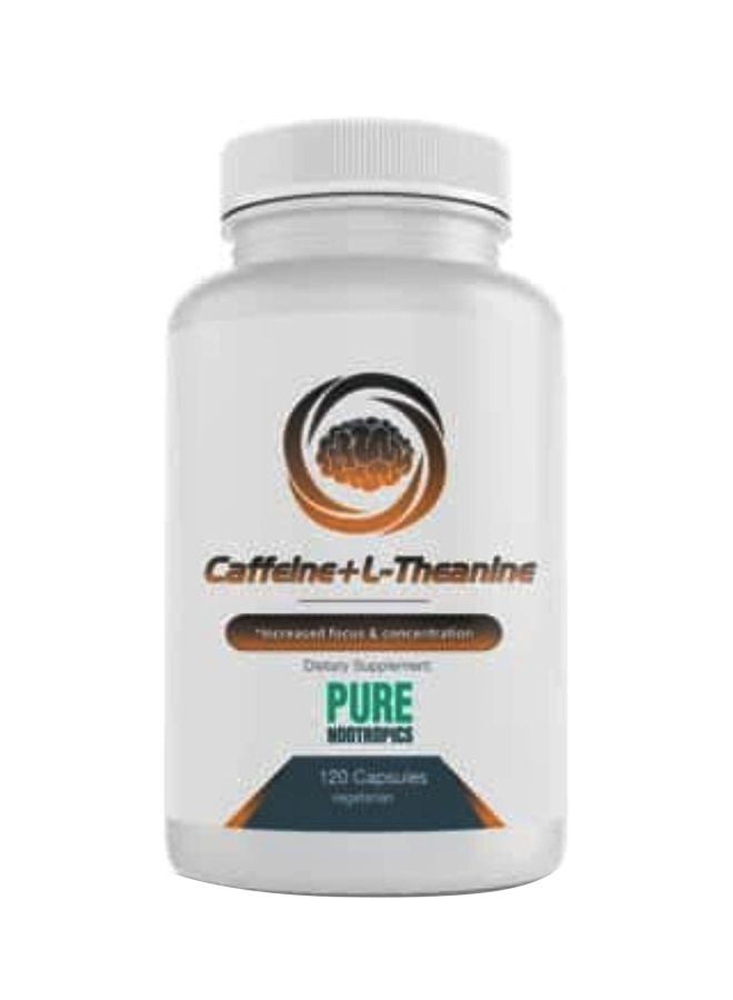 Pure Nootropics - Caffeine + L-Theanine Dietary Supplement 300 mg - 120 Vegetarian Capsules - Image 1