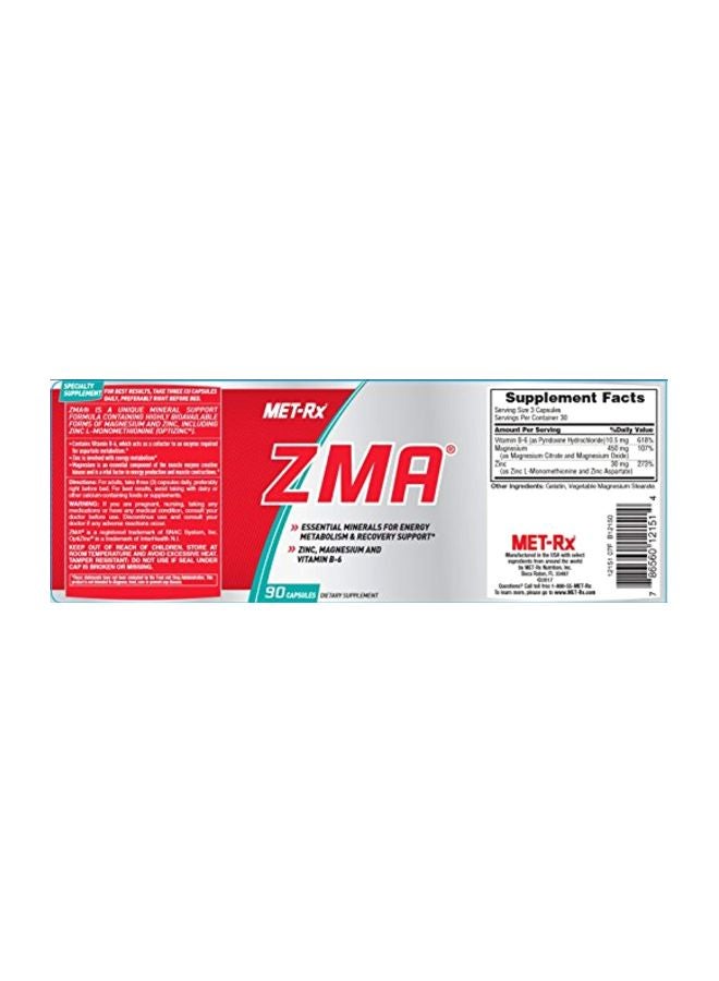 MET-Rx - ZMA Supplement - 90 Capsules - Image 1
