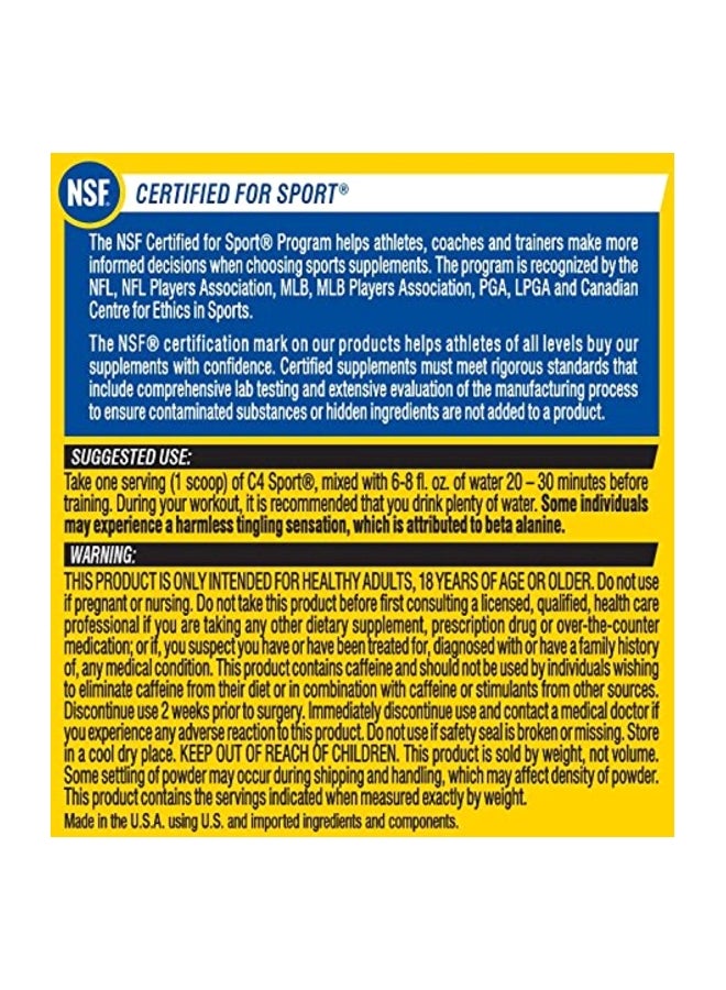 CELLUCOR C4 Sport Pre-Workout - Blue Raspberry - 30 Servings  - Image 4